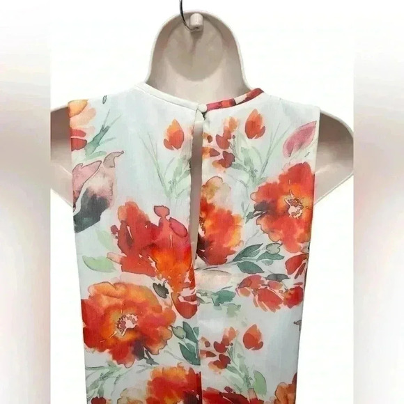 Calvin Klein floral print trapeze shift orange - Picture 5 of 13